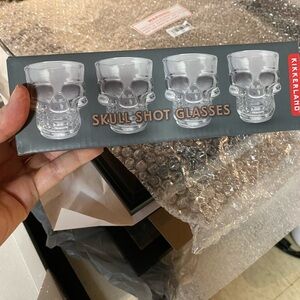 Kikkerland Transparent Skull Shot Glass Set
